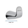 452042 45204 - Gancho sencillo de latón acabado cromo para toalla, Riviera