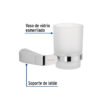 45205 - Portavaso cepillero cromo con vaso de vidrio, Foset Riviera