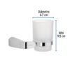 45205 - Portavaso cepillero cromo con vaso de vidrio, Foset Riviera