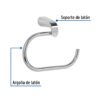 452071 45207 - Toallero argolla de latón en acabado cromo, Foset Riviera