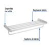 452101 45210 - Repisa de latón portatoalla en acabado cromo, Foset Riviera