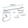 452112 45211 - Juego de 6 accesorios para baño acabado cromo, Riviera