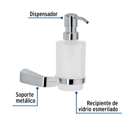 452121 45212 - Dispensador de jabón a pared de latón cromado, Riviera
