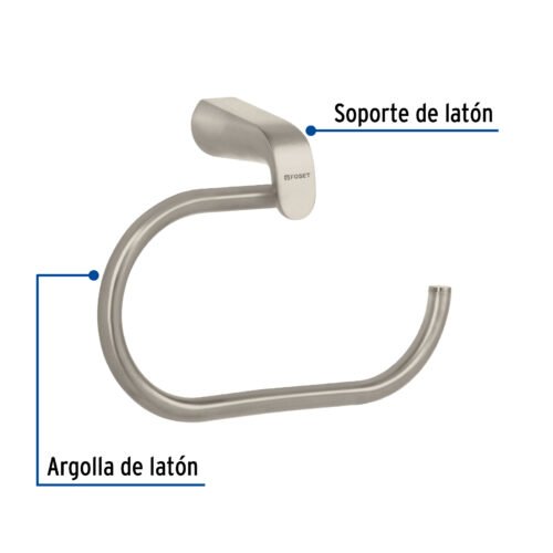 45222 - Toallero argolla de latón en acabado satín, Foset Riviera