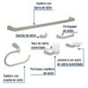 452261 45226 - Juego de 6 accesorios para baño acabado satín, Riviera
