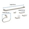 452262 45226 - Juego de 6 accesorios para baño acabado satín, Riviera