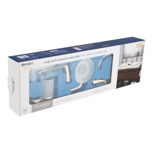 452263 45226 - Juego de 6 accesorios para baño acabado satín, Riviera