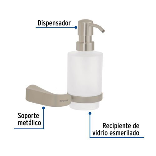 45227 - Dispensador de jabón a pared de latón satinado, Riviera
