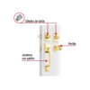 45236 - Jaladera, perilla y cerrojo llave-llave "Porto", latón brill