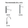 45252 - Maneral de palanca para monomando de lavabo, cromo, Element