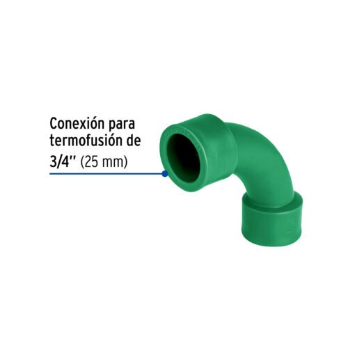 45262 - Curva 90° de PPR, 3/4" (25mm), FOSET