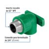 45266 - Codo oreja 90° PPR,  3/4", macho con inserto metálico, Foset