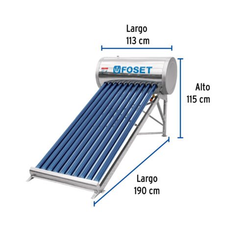 45270 - Calentador solar de agua 10 tubos, 130L, 3 personas, Foset