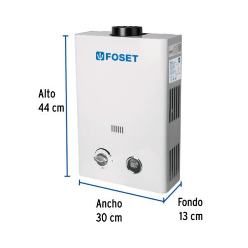 452712 45271 - Calentador instantáneo, 6L, 1 servicio, gas LP, Foset