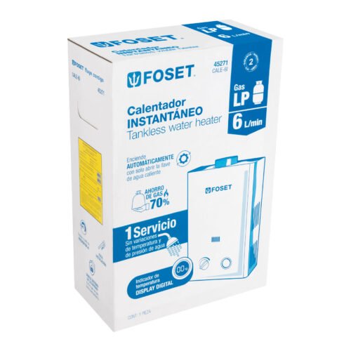 452714 45271 - Calentador instantáneo, 6L, 1 servicio, gas LP, Foset