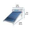 45272 - Calentador solar de agua, 15 tubos, 195L, 5 personas, Foset