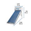 452742 45274 - Calentador solar de agua, 8 tubos, 94L, 2 personas, Foset