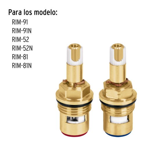 45280 - Juego de 2 cartuchos cerámicos de latón, FOSET RIVIERA