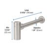 452842 45284 - Céspol de bote minimalista 1 1/4", satín, para lavabo, Foset