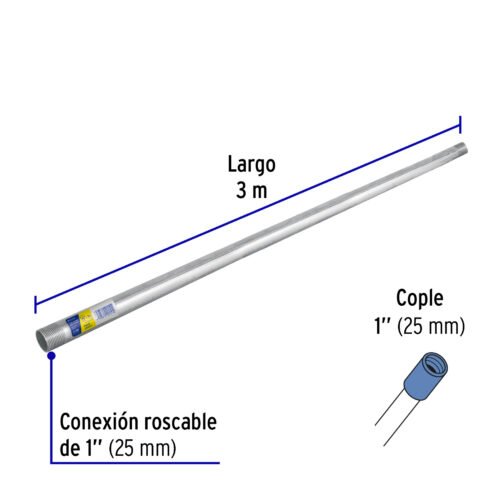 45288 - Tubo Conduit 1" pared gruesa (1.8 mm), et. amarilla, 3 m