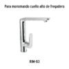 45293 - Maneral de palanca para monomandos, cromo, Riviera