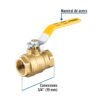 45298 - Válvula de esfera para gas, roscable, 3/4", alta presión