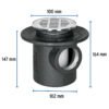 45301 - Coladera de hierro de una boca para piso, rejilla inox