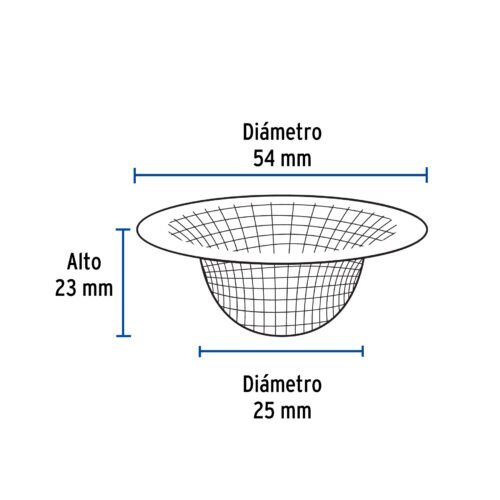 45305 - Canastilla malla 1/2" inox para lavabo, Foset