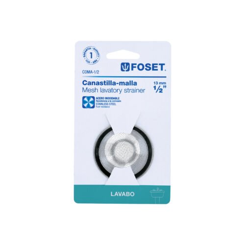 45305 - Canastilla malla 1/2" inox para lavabo, Foset