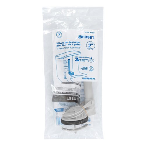 45307 - Válvula de descarga 2" para WC de 1 pza, cadena inox, Foset