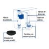 453091 45309 - Jgo de reparación p/WC, c/válv ajuste y tornillos metálicos
