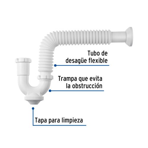 453171 45317 - Céspol rígido p/fregadero s/contra, polipropileno, 1-1/2"
