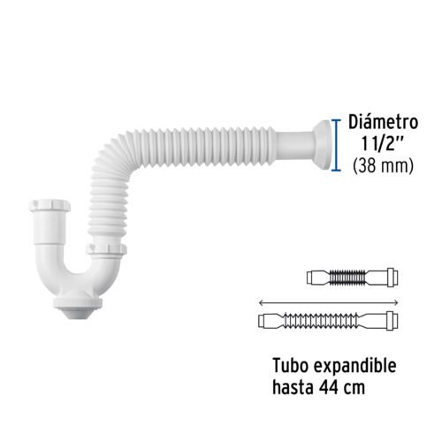 453172 45317 - Céspol rígido p/fregadero s/contra, polipropileno, 1-1/2"