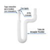 45318 - Céspol flexible para lavabo, 90 cm, arillo metálico, Foset