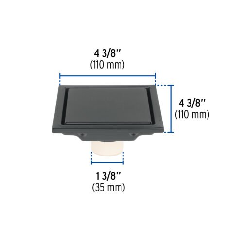 453232 45323 - Resumidero reversible 4", anti olores, acero inox, negro, Aq