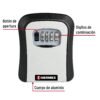 45328 - Caja de combinación guardallaves para pared, 12cm, HERMEX