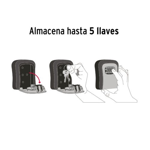 45328 - Caja de combinación guardallaves para pared, 12cm, HERMEX
