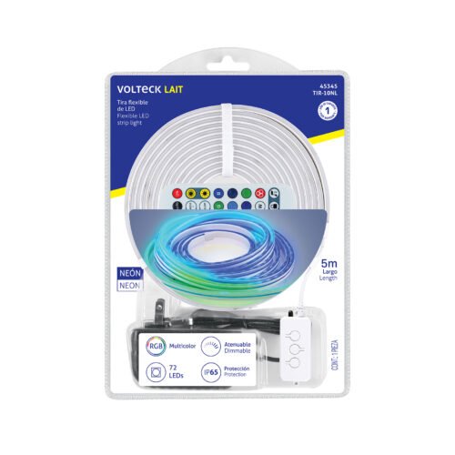 45345 - Tira Flexible de LED multicolor RGB Neón, 5 m, VOLTECK