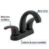 453571 45357 - Mezcladora lavabo 4" negro, nariz curva, palanca, AQUA