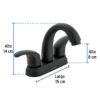 453572 45357 - Mezcladora lavabo 4" negro, nariz curva, palanca, AQUA