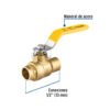 45374 - Válvula de esfera para gas, soldable, 1/2", alta presión