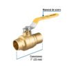 45379 - Válvula de esfera para gas, soldable, 1", alta presión