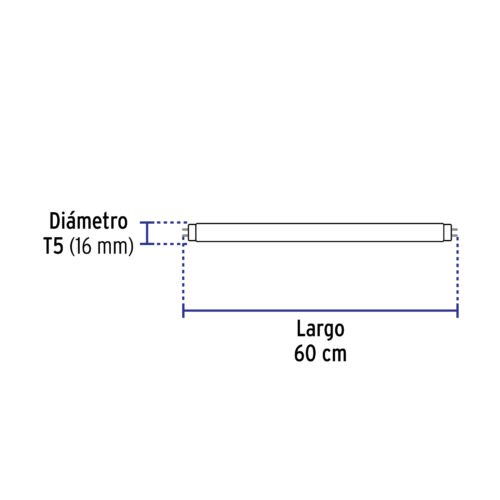 45407 - Tubo de LED T5 8 W base G5 pantalla policarbonato, VOLTECK