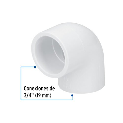 45412 - Codo 90° de PVC de 3/4", Foset