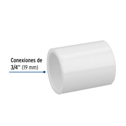 45418 - Cople de PVC cédula 40 de 3/4", Foset