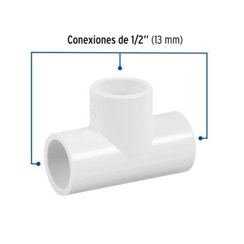 45420 - Tee sencilla de PVC 1/2", Foset