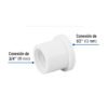 45426 - Reducción bushing de PVC 3/4 x 1/2", Foset