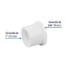 45428 - Reducción bushing de PVC 1x 3/4", Foset