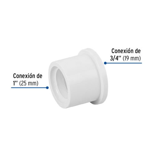 45428 - Reducción bushing de PVC 1x 3/4", Foset