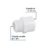 45431 - Adaptador macho de PVC de 1", Foset